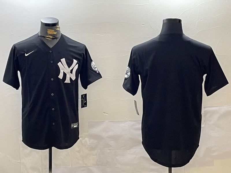 Men New York Yankees Blank Black Fashion Game Nike 2024 MLB Jersey style 1